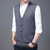 Autum Fashion Brand Knit Sweater Vest Cardigan Mens V Neck Korean High Quality Cool Woolen Casual Winter Mens Clothes 210818