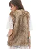 Kvinnors faux päls kortvästar höst vinter mode ärmlös fluffig solid färgjacka förtjockning avslappnad värme fickor coat 211120