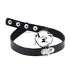 Punk läder choker halsband för kvinnor tjejer nitar klockor halsband pendientes party club sexiga gotiska femme smycken