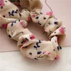 2020 moda gasa seda Wispy Floral Bow Scrunchies mujeres lazo cuerda bandas de goma Cola de Caballo titular accesorios para el cabello