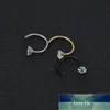 Crystal Clear Gem Hoop Ze Stali Nierdzewnej Pierścień Nos Piercing Cyrkon Simple Ear Nail Ornament 20g Biżuteria ciała