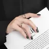 Cluster Rings Real 925 Sterling Silver Chain Gold Color Personality Adjustable Ring Fine Jewelry For Women Party Elegant Accessories