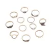 S2400 Bohemina Modeschmuck Ring Set Vintage Geometrische Feder Pfeil Stern Ringe Sets 12 teile/satz