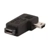 Mini USB tipo A maschio a micro USB B femmina adattatore convertitore ad angolo retto da 90 gradi a sinistra