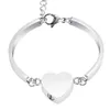 Bracciale per cremazione per ceneri Cuore regolabile Urna commemorativa Bracciale per ceneri Porta ceneri Gioielli ricordo in acciaio inossidabile per donna Q0717