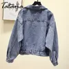 Vintage Denim Jacket Women Spring Coat Ripped oversized Outerwear Coats Windbreaker Boyfriend Female Jeans Plus Size 210918