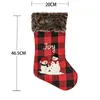 Christmas stocking decorations Santa claus Xmas tree pendant long socks home decoration candy gift storage bags