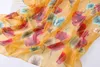 Sarongs période d'automne et la fleur ms imprimé mousseline de soie élégant foulard en soie tourisme serviettes de plage long joker tissu mince