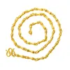 Lyxig gul guldfärg pärlor halsband för män bröllop engagemang fina smycken 999 tjocka sand vete kedja krage gåvor