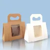 200Pcs Kraft paper Mini window small Box Portable Chinese blank gift box Tea Packing Box Wholesale