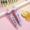 Ballpoint Pennen 2 stks Multi-Color Writing Pen School Office Kawaii Butterfly Pailletten 10 Kleuren Supply Color willekeurig