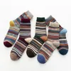 Men's Socks 5 Pairs Brand Winter Wool Thicken Sheep's Warm Men Retro Style Colorful Fashion Man For Snow Boots