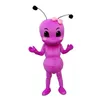 Costume de mascotte de fourmi rose d'Halloween, haute qualité, personnalisé, dessin animé, animal mignon, thème animé, personnage de carnaval, fête d'anniversaire pour adultes, tenue fantaisie