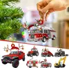 Christmas Car Wooden Tag Pendant Creative Crafts Truck Wheel Boat Christmas Tree Hanging Pendants w-01122