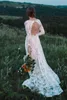 Abito da sposa Bohemian Beach Spiaggia Boho Sexy 2022 Manica lunga a maniche lunghe Backless V Collo per Collo Treno Abiti da sposa