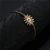 S2477 Mode-sieraden koperen boze oog hanger armband 18K vergulde ingelegd zirkoon blauwe ogen armbanden