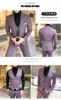 3 Pieces Suits Jackets+Pants+Vest Wedding Dress Suits For Men Blue Plaid Formal