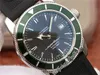 OMF 42mm Heritage Superocean II AB202012 A2824 Mens Automático Assista Verde Bezel Black Dial Markers Borracha com furos Super Edition Watches PTBL Puretime E05