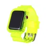 Fluorescerande Färg Transparent TPU Armband Wristband Sport Watch Band 38 40 42 44 mm För Apple Watche Rem