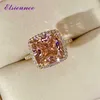 ELSIEUNEE 18K Rose Gold Farbe Morganit Diamant Ringe Für Frauen Solide 925 Sterling Silber Ehering Mode Edlen Schmuck Geschenk 211217