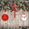 クリスマスの装飾のお祝いパーティーの雑貨庭園の空白の丸形のアクリルの木の装飾リボンのドロップのないdiyタグ