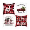 Kuddefodral Santa Claus Julgran Snögubbe Elk Pillowcase Färgglada Pillowcover Hem Soffa Bil Inredning Pillowcases wll1098