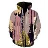 Men's Hoodies Men's & Sweatshirts Graffiti Art Painting 3D Printed Zipper Men Women Children Cool Casual Long Sleeve Pullover