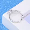 Open Adjustable Diamond Solitaire Ring Hollow Chain Cubic Ziron Rings Band for Women Engagement Wedding Fashion Jewelry Gift