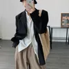 High quality autumn and winter women's casual solid color ladies blazer loose mid-length jacket small suit Female 210527