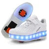 2020 Gloeiende verlichte sneakers met wielen Wheelys Schoenen Roller Led Schoenen Kids Meisjes Kinderen Jongens Verlichting Lichtgevende H0828
