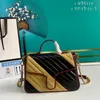 Tasarımcı Kadınlar Kapitone Marmont Küçük Üst Saplı Çanta 583571 Siyah Deri Bej Kırmızı Zincir Crossbody Çantalar En İyi Kalite Boyut 21x15.5x8cm