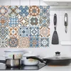 Telha de mosaico de estilo árabe adesivos para sala de estar cozinha 3d impermeável mural decalque decoração diy wallpaper adesivo