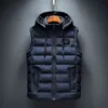 Hommes Veste Sans Manches Gilet À Capuche Mode Casual Manteaux Homme Coton Rembourré Hommes Gilet Hommes Zipper Gilets Plus La Taille 6XL 211102