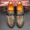 Loafer Slip On Men Shoes Office 2021 Nowy PU Skóra Zwięzła Drukuj Casual Business Buty Wiosna Jesień Klasyczny Wygodny Outdoors DP137
