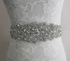 Wedding Dresses Sash Bridal Belts Rhinestone Crystal Ribbon Tie Back Bridal Accessories Princess Handmade Fashion Sashes