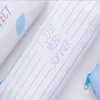 Pencil Bags 10pcs /lot Kawaii Small Fresh Island Blue Canvas School Supplies Sailor Wind Pen Pouch Stationery Bag Wholesale