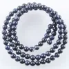 Wojiaer Natural Blue Sand Round Ball Stone Black Beads Jewelry Making 4 6 8 10mm 15 1/2 "BY909