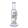 11 Inch Straight Hookahs Splash Guard Domes Stereo Perc Glass Bong Dual Double Matrix Percolator Fat Can Water Pipes 14mm Oil Dab Rigs