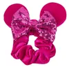 Kid Girl Bow Hair Rope Mouse Ear Shape Sequin Princess Big Bowknot Patchwork Hairbands For Party Accessory