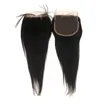 Yaki Straight Closures Free Part Peruvian Human Hair 4x4 Lace Closure for Women Pre Plucked With Baby Hair