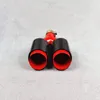 Tubo di scarico a doppio sistema di scarico in carbonio lucido da 1 pezzo per lo styling dell'auto con punta del silenziatore posteriore in acciaio inossidabile rosso universale
