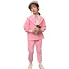 Kinderkleidung Mädchen Mantel + Hosen Kleidung für Patchwork Teenager Frühling Herbst Trainingsanzug 6 8 10 12 210527
