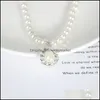 Orecchini Collana Set di gioielli Elegante perla d'imitazione per le donne Perle simulate Pendenti con borchie Collane da donna Regali Drop Delivery 2021 E