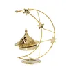 Ramadan golden Candle Holders metal star moon shape Candlestick dual purpose simple aromatherapy stove T2I53353