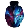 Hommes 3d graphique sweats à capuche mode Lion motif à capuche unisexe Couple tenue classique Hiphop impression sweat garçons Streetwear