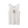 Puwd Slim Girls Słodkie Koronki Tank Topy Lato Moda Ladies Bomb Cotton Tees Vintage Kobiety Cute Top CHIC 210427