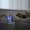 Mignon lapin oreille LED réveil numérique électronique USB contrôle du son lapin lampe de nuit horloge de bureau décoration de la maison 211111