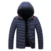 Mäns Jackor Män Vinter Parkas Varm Hooded Cotton Coat 2021 Höst Casual Overcoat Fashion Solid Male Kläder Mens Jacka