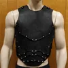 Bras Sets Medieval Rave Costume PU Leather Armor Top Men Erotic Harness Sexy Belts Fetish Gay Clothing Body Cage BDSM Bondage Sex Wear