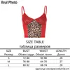 Streetwear verão vintage leopardo impressão retalhos sexy vermelho camis camisola mulheres sem mangas v neck sexy fêmea feminina top rapwriter 210415